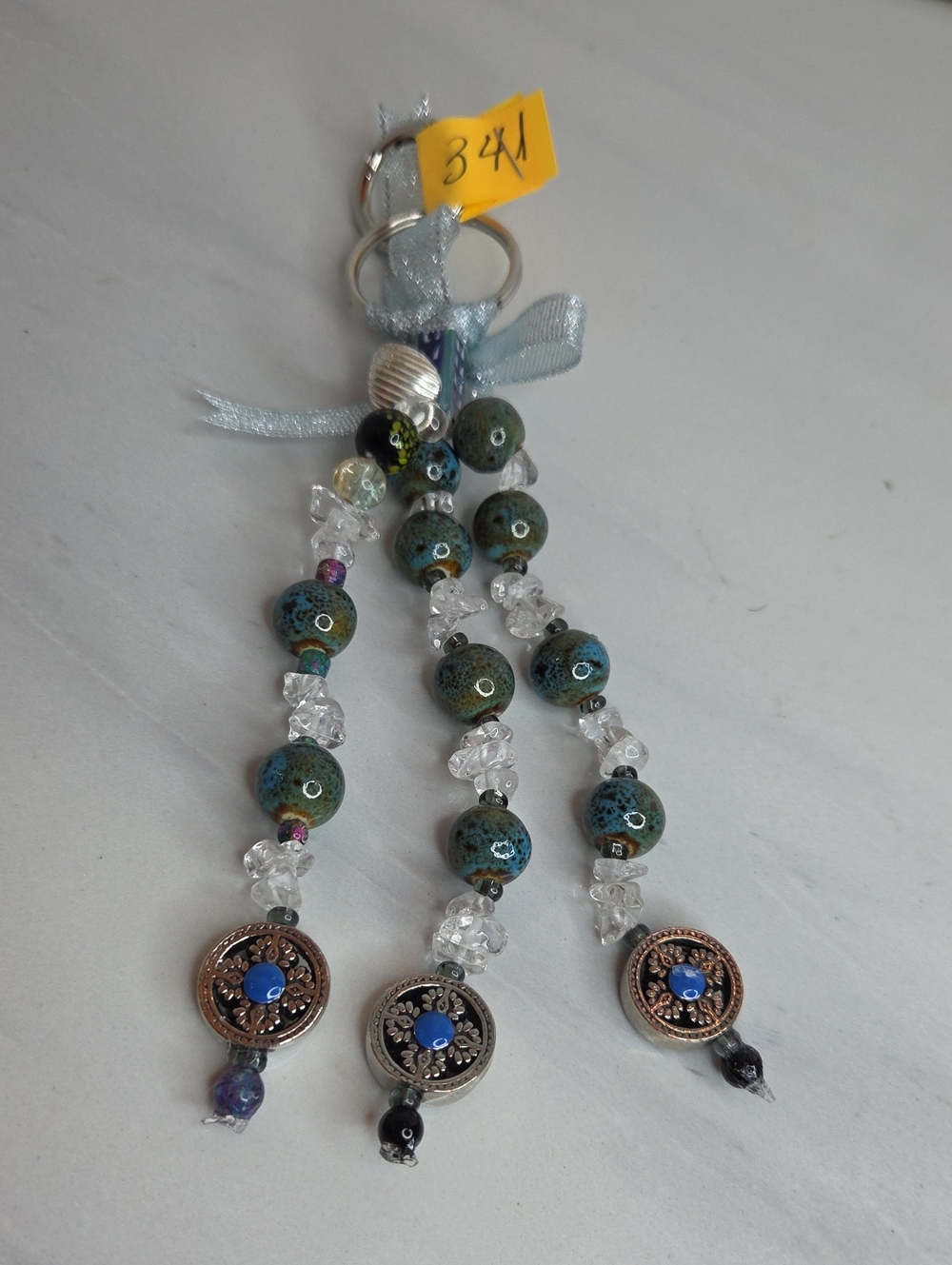 341 -Handmade Blue-Green Bag Charm